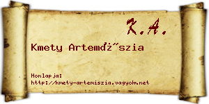Kmety Artemíszia névjegykártya